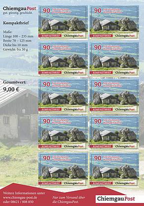 10er Bogen Briefmarken ChiemgauPost